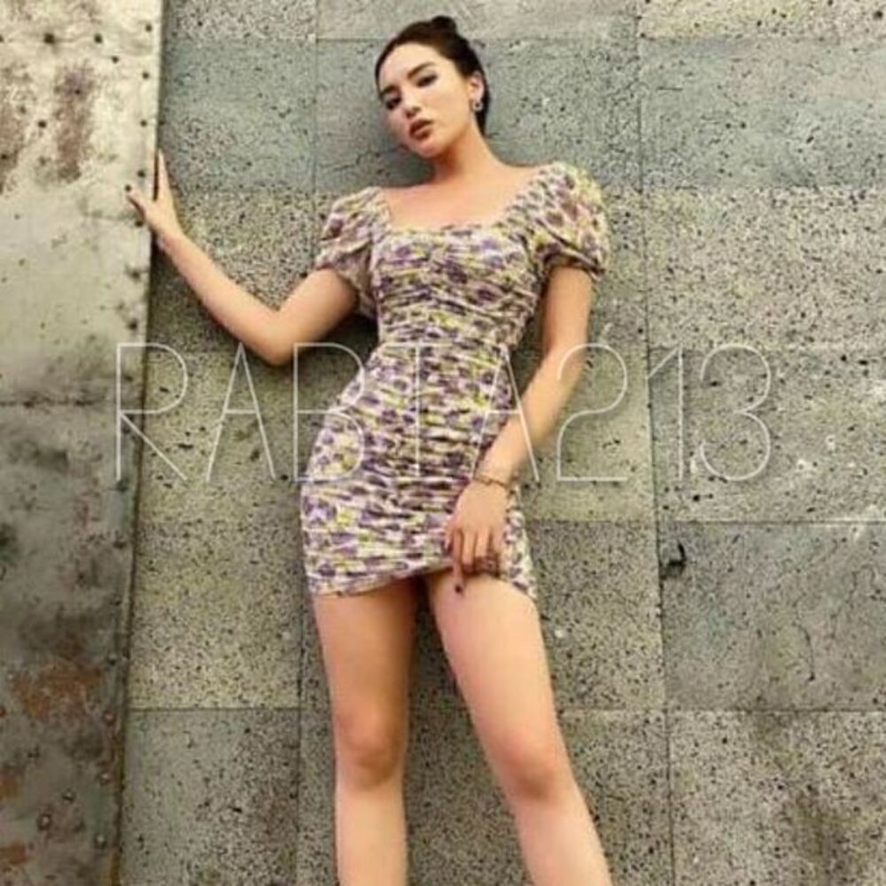 ZARA DRAPED PRINT DRESS - Picture 2 of 9